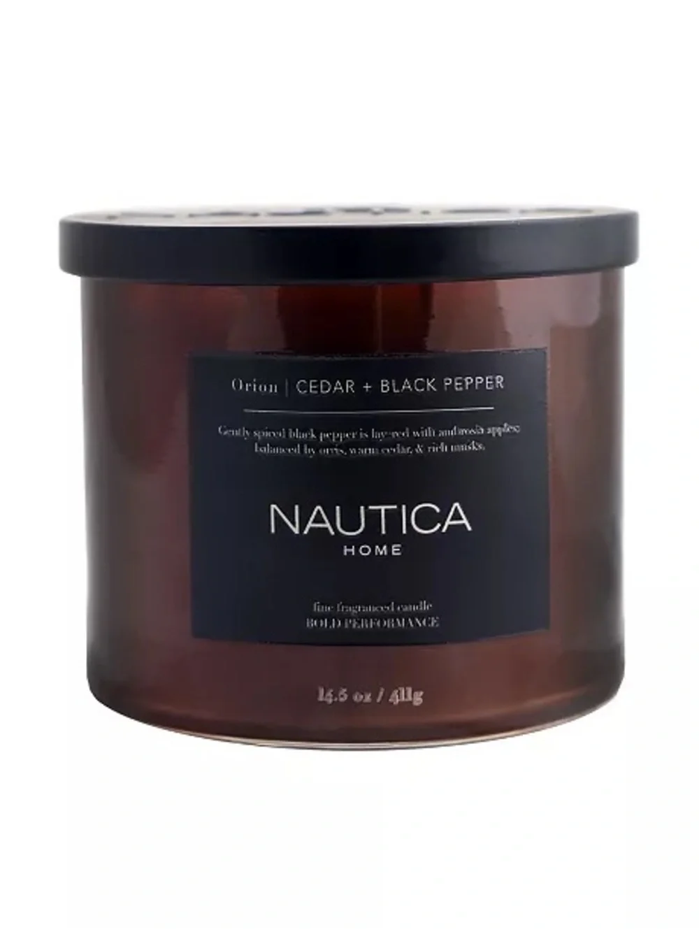 Nautica 3-wick candle Cedar + Black Pepper masculine notes new
